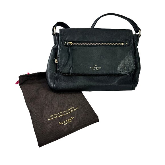Kate Spade NY Cobble Hill Toddy Crossbody Purse Handbag Black Pebbled Leather - Picture 1 of 10